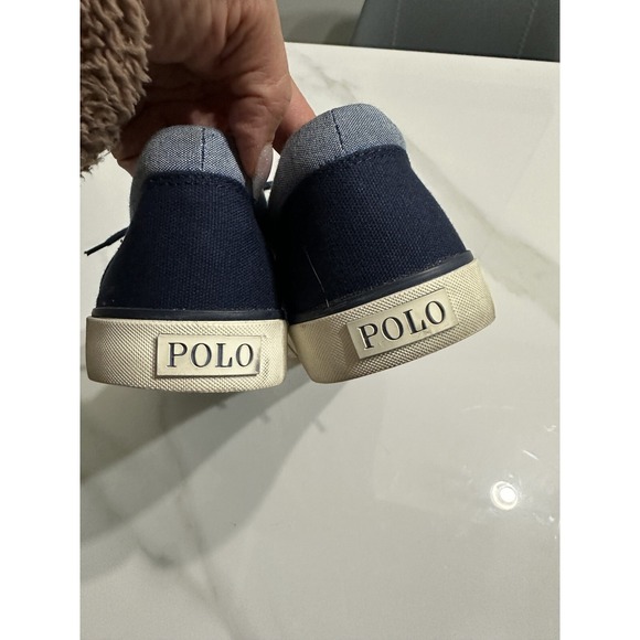 Polo RAlph Lauren Men Forestmont Saddle Canvas Chambray Loafer Size 12 Blue - Picture 7 of 8